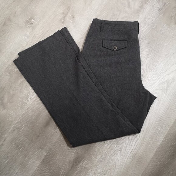 Lands' End Ladies Size 12 Charcoal Slight Flare Zipper & 2 Clasp Closure Pants - Picture 12 of 15